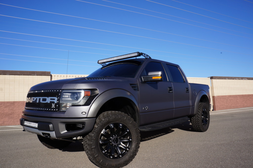 Ford Raptor Truck Wrapped Matte Black